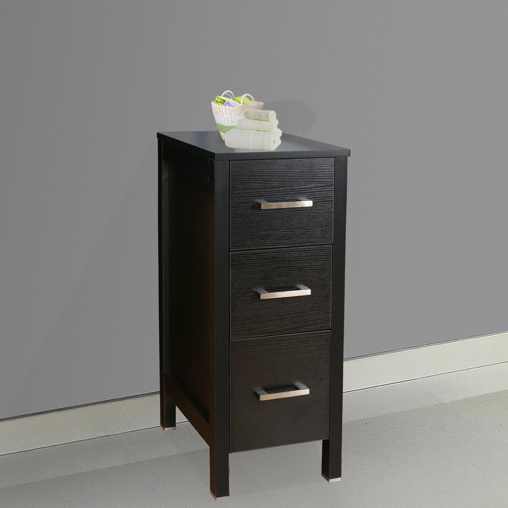 20 in. W x 12 in. D x 30 in. H Bathroom Vanity Cabinet Linen Cabinet with Three Drawers in Black - Super Arbor