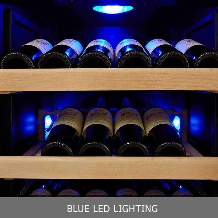 KingsBottle 164-Bottle Capacity Black Dual Zone Cooling Built-In/Freestanding Wine Chiller
