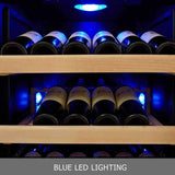 KingsBottle 164-Bottle Capacity Black Dual Zone Cooling Built-In/Freestanding Wine Chiller