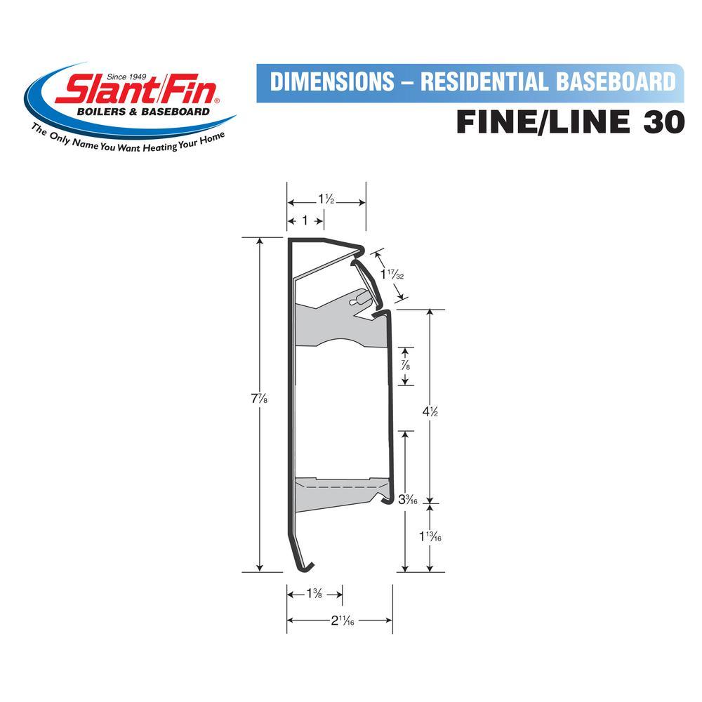 Fine/Line 30 8 ft. Hydronic Baseboard Heating Enclosure Only in Nu-White - Super Arbor