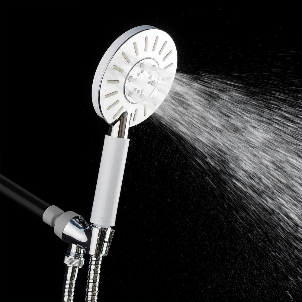 3-Spray 4.75 in. Single Wall Mount Handheld Adjustable Shower Head in Chrome - Super Arbor