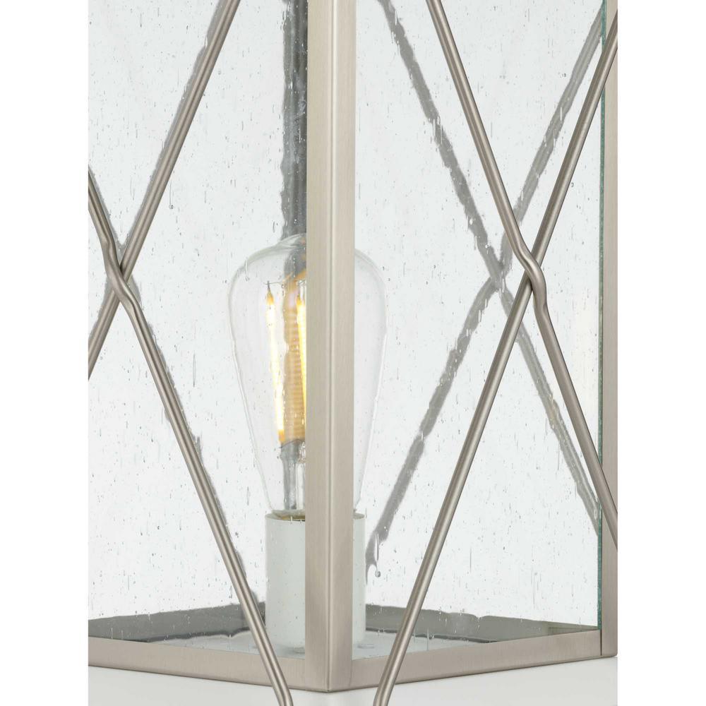 Progress Lighting Barlowe 1-Light Brushed Nickel 4x4 Deck Post Lantern