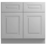 Home Decorators Collection Grayson 36 in. W x 24 in. D x 34.5 in. H Assembled Plywood Base Kitchen Cabinet in Pearl Gray with 1ROT Soft Close