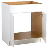 Benton Assembled 30x34.5x24 in. Sink Base Cabinet with False Drawer Front in White - Super Arbor