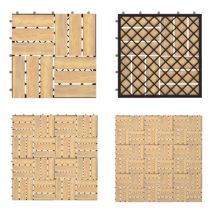 Giantex 40-Piece Acacia Wood Deck Tiles Patio Interlocking Floor Tiles