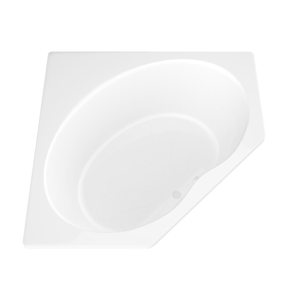 Carnelian 5 ft. Center Drain Soaker Tub in White - Super Arbor