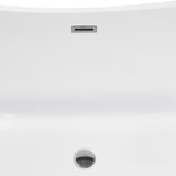 59 in. Acrylic Center Drain Oval Double Slipper Flatbottom Freestanding Bathtub in Glossy White - Super Arbor
