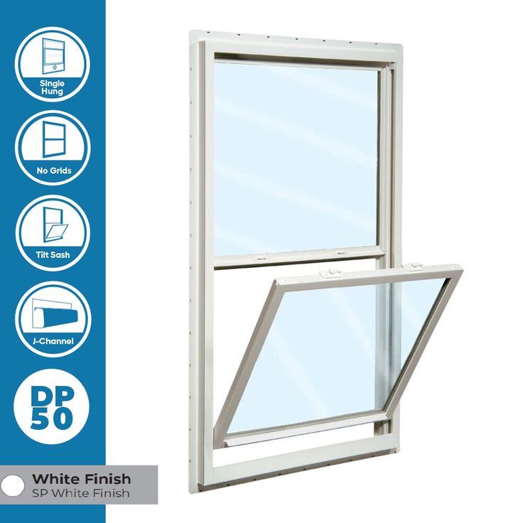 RELIABILT 150 Series New Construction 31-1/2-in x 61-1/2-in x 3-1/4-in Jamb White Vinyl Dual-pane Single Hung Window Half Screen Included