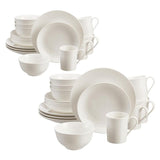 Kempton 32-Piece White Stoneware Dinnerware Set (Service for 8)