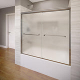 Infinity 58-1/2 in. x 57 in. Semi-Frameless Sliding Bathtub Door in Brushed Nickel - Super Arbor
