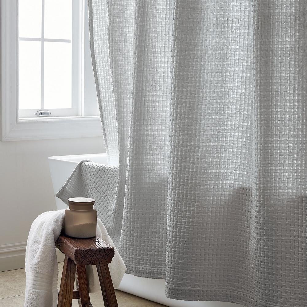 Basket Weave 72 in. Twine Shower Curtain - Super Arbor