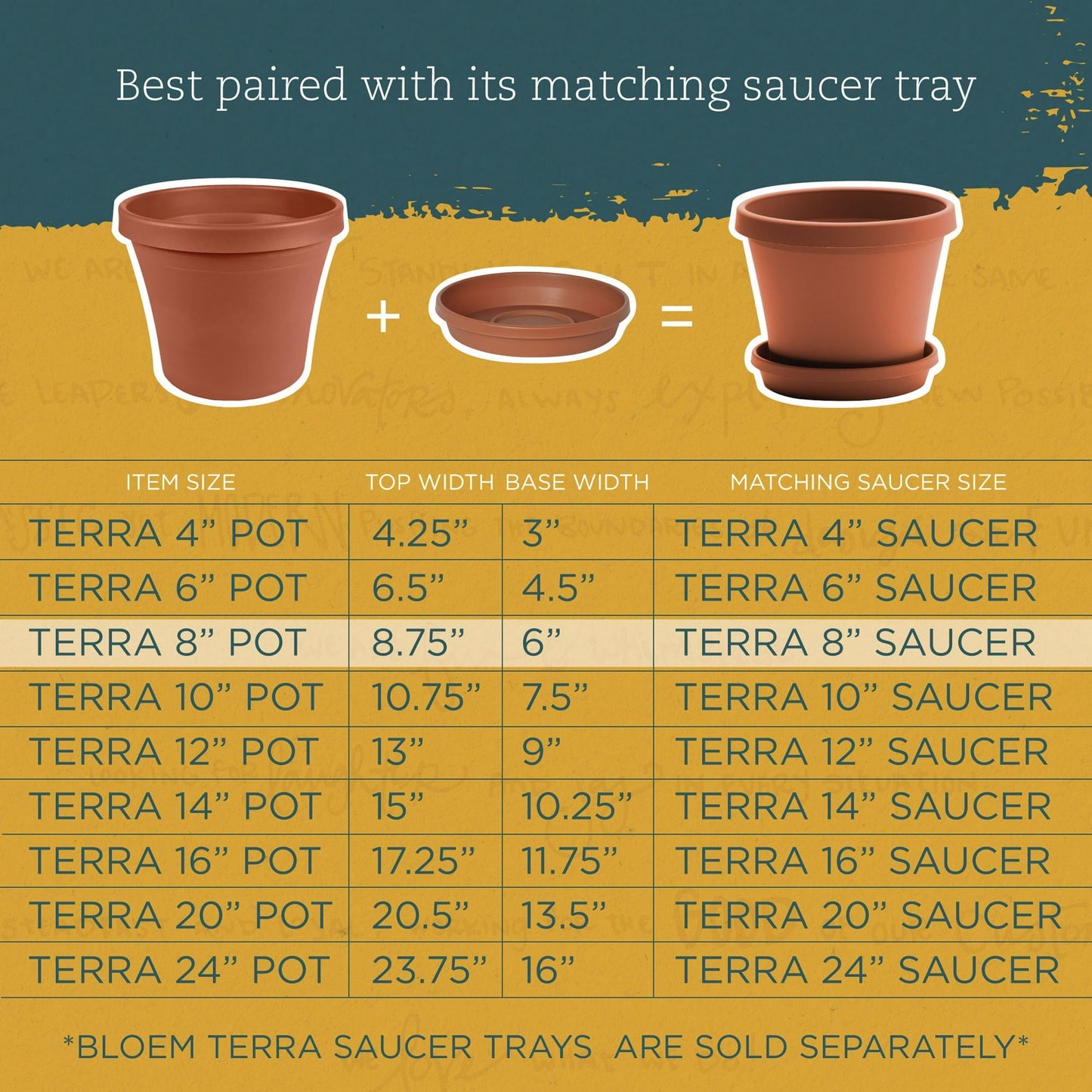 Bloem Terra Pot Planter 8" Terra Cotta
