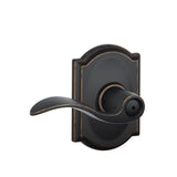 Accent Satin Nickel Privacy Bed/Bath Door Lever with Camelot Trim - Super Arbor