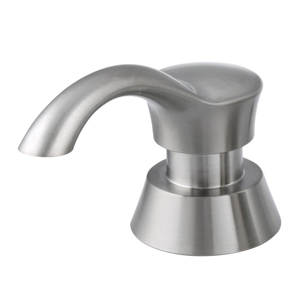 DeLuca Single-Handle Pull-Down Sprayer Kitchen Faucet with ShieldSpray Technology and Soap Dispenser in Stainless - Super Arbor