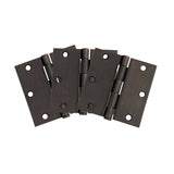 3-1/2 in. Square Corner Satin Nickel Door Hinge Value Pack (10 per Pack) - Super Arbor