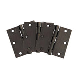 3-1/2 in. Square Corner Satin Nickel Door Hinge Value Pack (10 per Pack) - Super Arbor