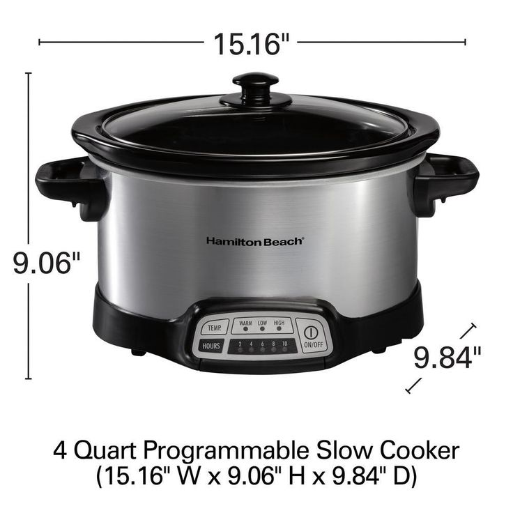 4 Qt. Stainless Steel Slow Cooker with Built in Timer