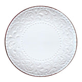 16-Piece Lorren Home Stoneware Scroll Dinnerware Set-White