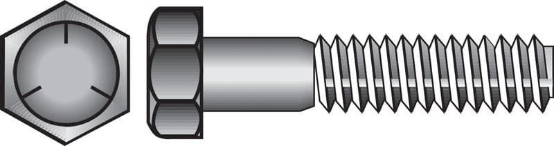 Hillman 3/8 in. Diameter x 1-1/4 in. Length Heat-Treated Zinc Steel Hex Head Cap Screw, 100-Pack