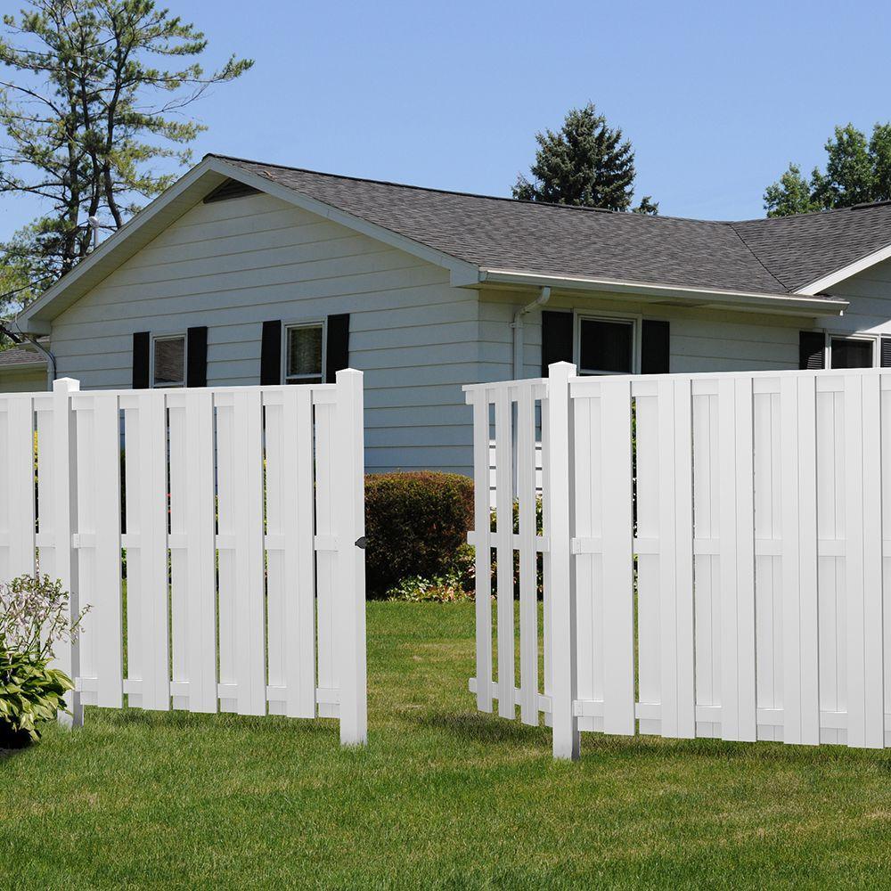 Palatine 6 ft. H x 6 ft. W White Vinyl Shadowbox Fence Panel - Unassembled - Super Arbor