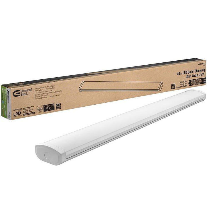 Low Profile 40 in. 2600 Lumens Integrated LED Dimmable White Wraparound Light 3 Color Changing Options Dimmable