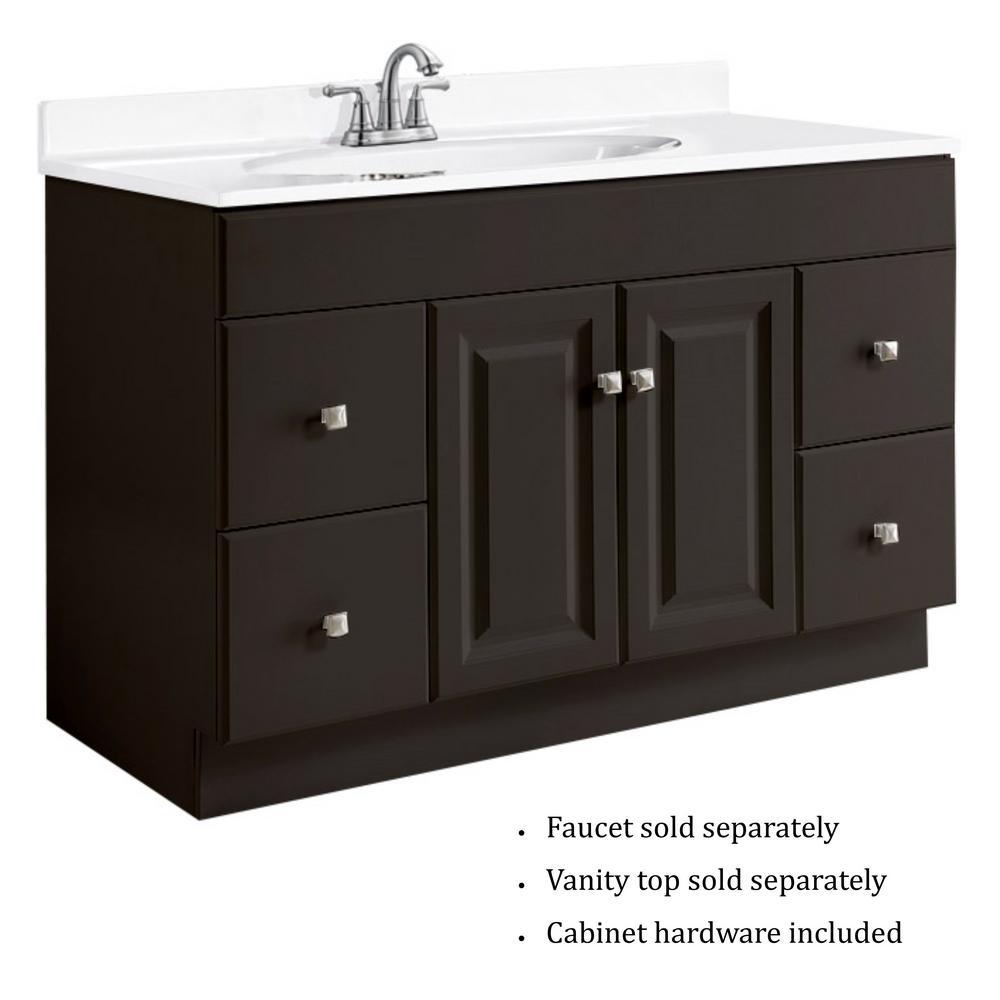 Wyndham 48 in. W x 21 in. D Ready to Assemble Bath Vanity Cabinet Only in Espresso