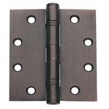 4.5 in. x 4.5 in. Brushed Chrome Ball Bearing Non-Removable Pin Steel Hinge (Set of 3) - Super Arbor