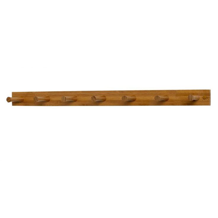 24 in. L Decorative Bamboo 7-Peg Wall Mount Wood Rack