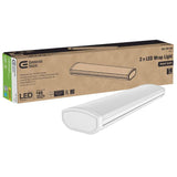 Low Profile 4 ft. 3600 Lumens Integrated LED White Wraparound Ceiling Light Direct Wire 4000K Bright White