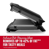 8 Serving Removable Plate Electric Indoor Grill and Panini Press, Black