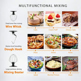 6 qt. 6- speed Red 3 in 1 Multifunctional Stand Mixer with Meat Grinder and Juice Blender, ETL Listed
