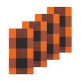 Farmhouse Living Fall Buffalo Check 20 in. W x 20 in. L Black/Orange Napkins (Set of 4)