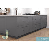 Shaker Assembled 36 in. x 34.5 in. x 24 in. Corner Base Cabinet with Lazy Susan Turn Table Accessory in Gray - Super Arbor