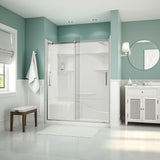Coronado Acrylx 60 in. x 30 in. Single Threshold Right Drain Shower Kit in White with Bench with Door in Chrome