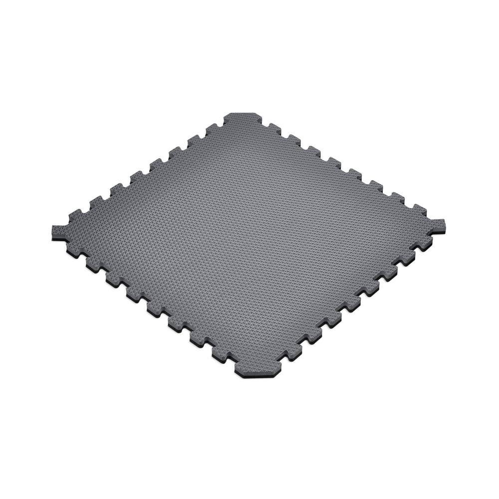 Norsk Gray/Black 24 in. x 24 in. EVA Foam Truly Reversible Interlocking Tile (42-Tile)