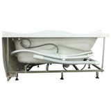 60 in. Acrylic Offset Drain Corner Apron Front Whirlpool Bathtub in White - Super Arbor