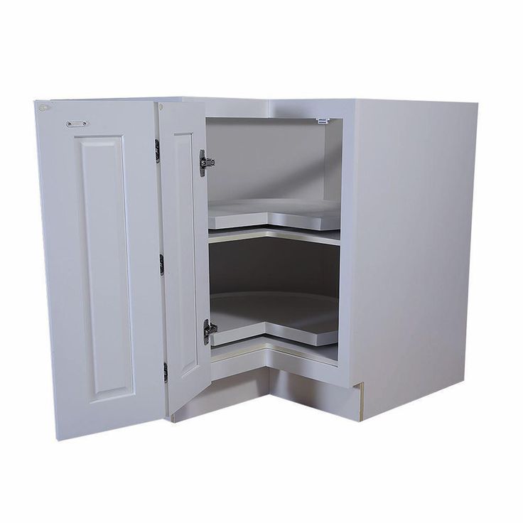 Brookings Plywood Ready to Assemble Shaker 36x34.5x24 in. 2-Door Lazy Susan Corner Base Kitchen Cabinet in White