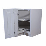 Brookings Plywood Ready to Assemble Shaker 36x34.5x24 in. 2-Door Lazy Susan Corner Base Kitchen Cabinet in White