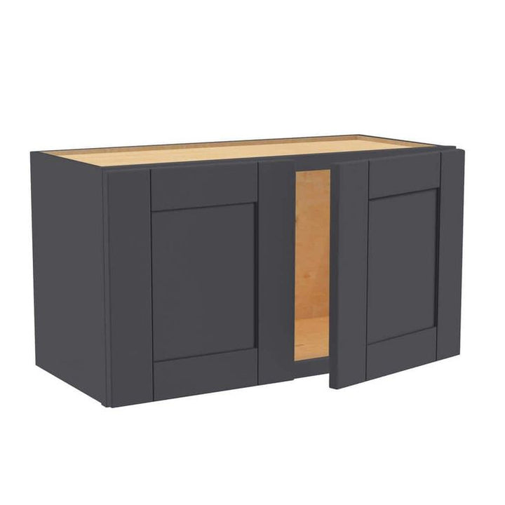 Home Decorators Collection Washington 27 in. W x 12 in. D x 15 in. H Assembled Plywood Wall Kitchen Cabinet in Valiant Onyx with Soft Close Doors