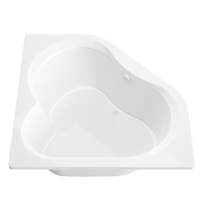 Beryl 5 ft. Acrylic Center Drain Corner Drop-in Non-Whirlpool Bathtub in White - Super Arbor