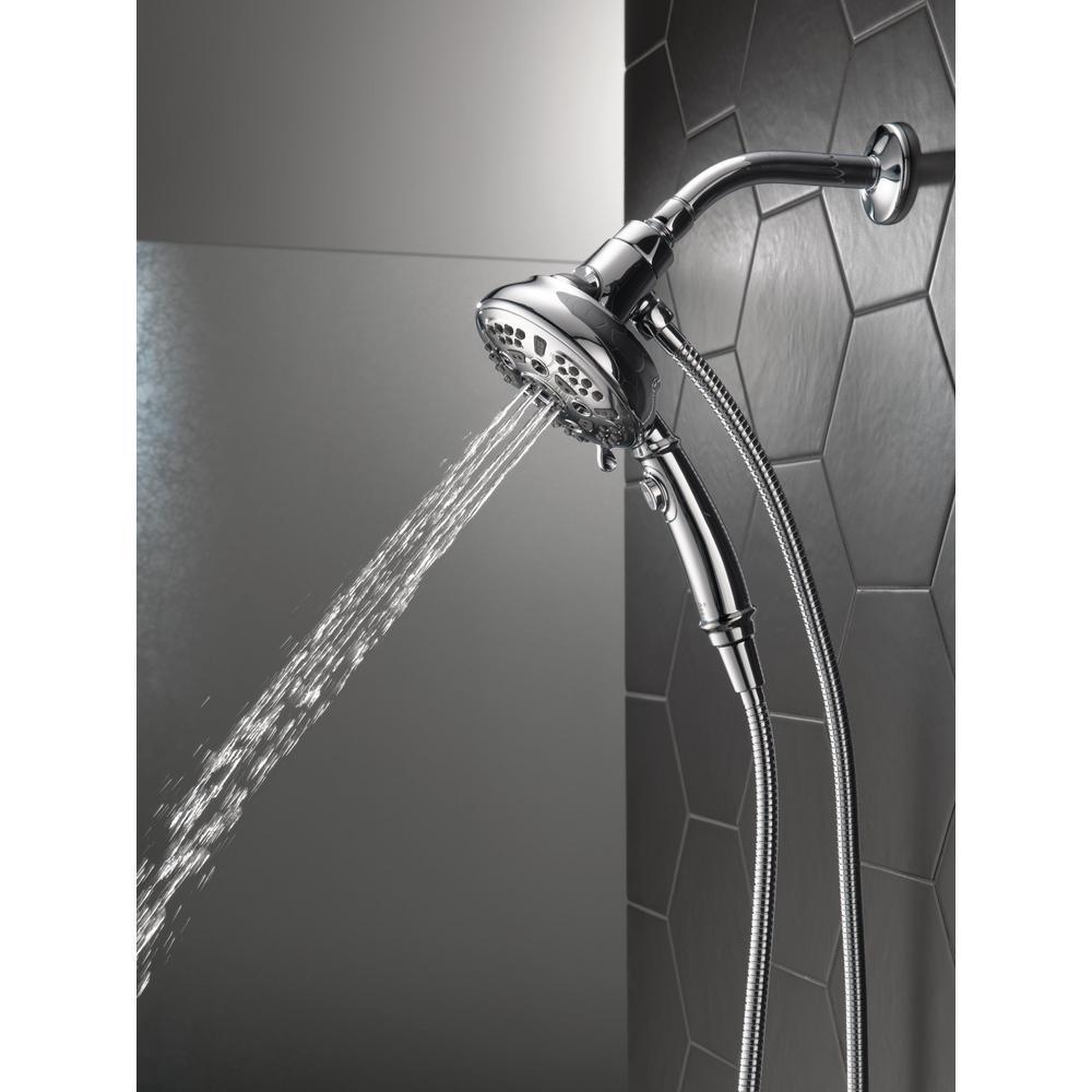 SureDock 7-Spray 5 in. Single Wall Mount Handheld H2Okinetic Shower Head in Chrome - Super Arbor