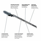 Bosch 5-Pack 3-1/4-in T-shank High-carbon Steel Jigsaw Blade