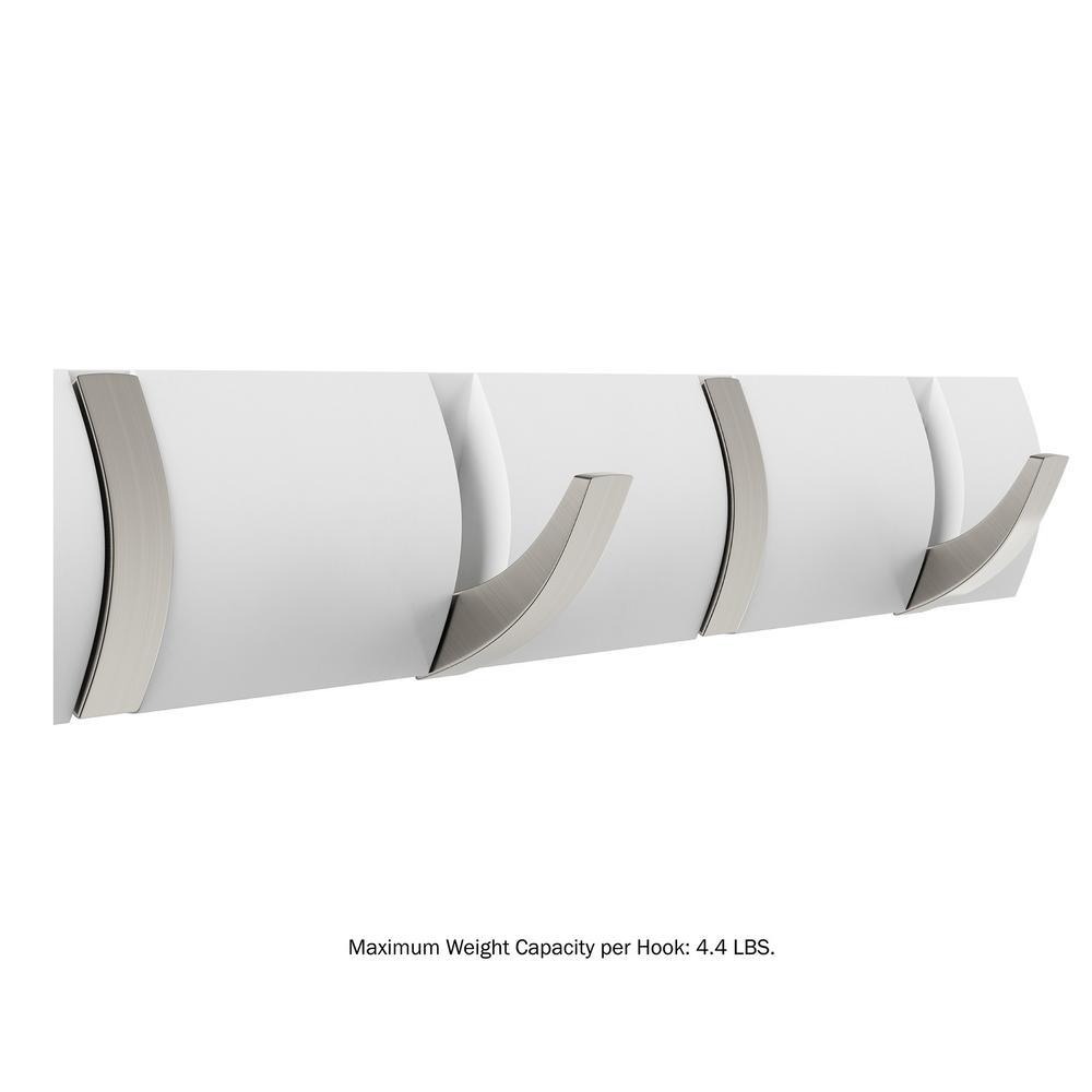 White 5-Hook Retractable Wall Mount Rack - Super Arbor