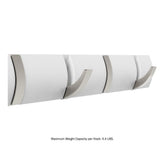 White 5-Hook Retractable Wall Mount Rack - Super Arbor