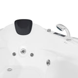 59 in. Left Drain Corner Alcove Whirlpool Bathtub in White - Super Arbor
