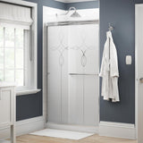 Simplicity 48 in. x 70 in. Semi-Frameless Traditional Sliding Shower Door in Chrome with Clear Glass - Super Arbor