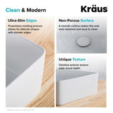 Viva 15-5/8 in. Square Porcelain Ceramic Vessel Sink in White - Super Arbor