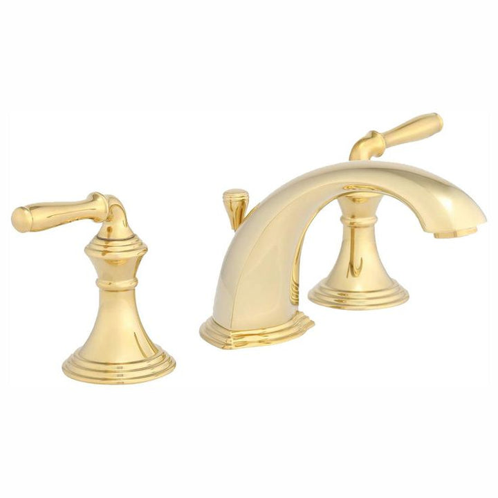 Devonshire 8 in. Widespread 2-Handle Low-Arc Bathroom Faucet in Vibrant Polished Brass