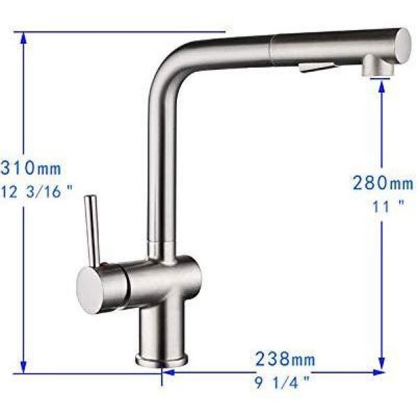 Single-Handle Pull Out Sprayer Kitchen Faucet in Polished Chrome - Super Arbor