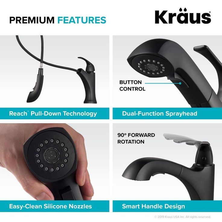 Kraus Oren Matte Black 1-Handle Deck-Mount Pull-Out Handle Kitchen Faucet